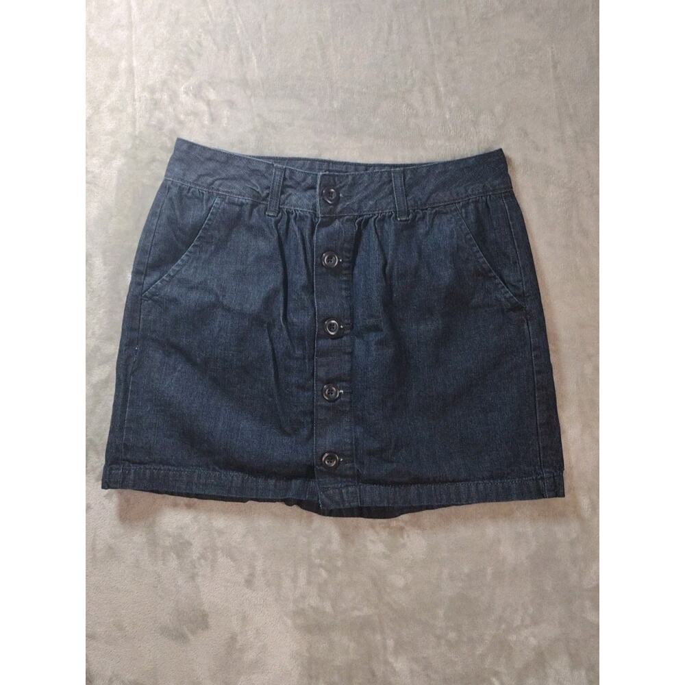 Old Navy Mini Pencil Skirt Womens 8 Ultra Blue Button Down Dk Wash Preppy Casual